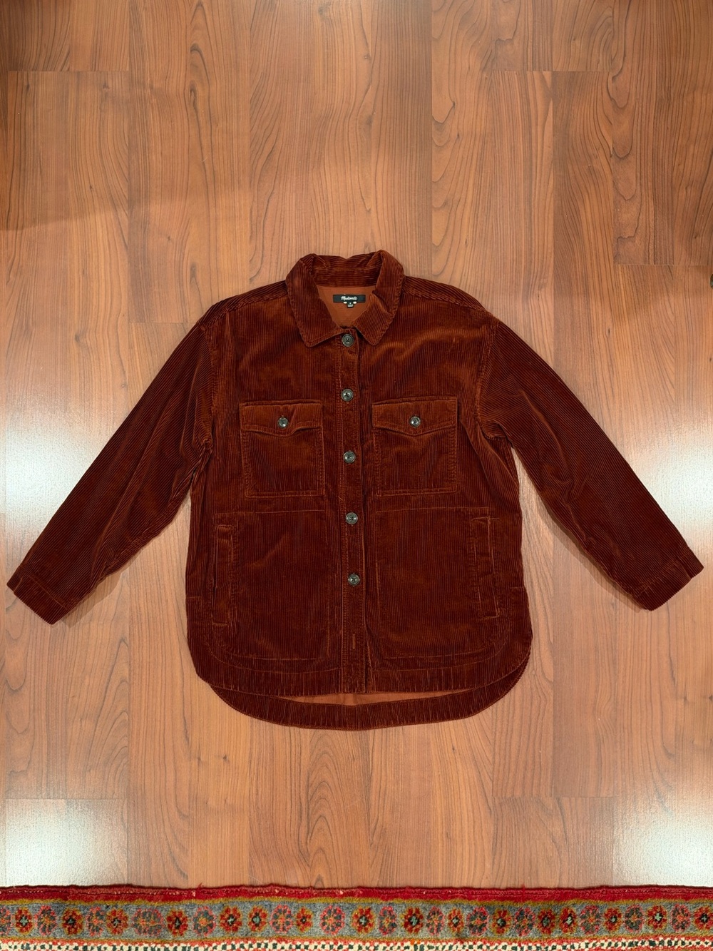 Madewell Rust Brown Corduroy Overshirt Jacket size Medium